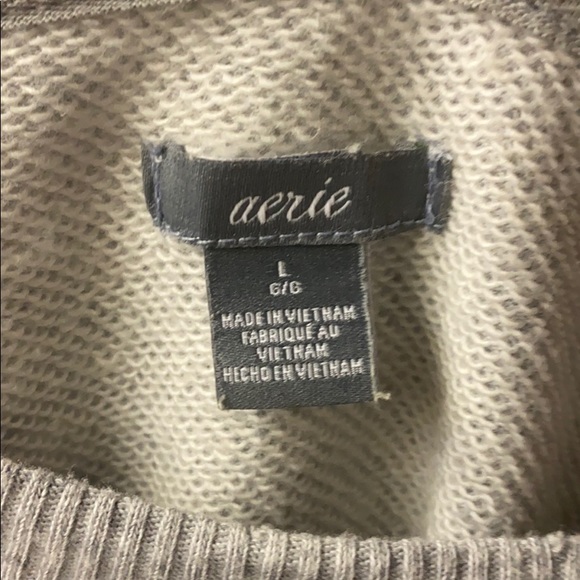 Cropped Grey tie up sweater - Picture 3 of 4